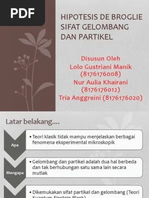 Hipotesis de Broglie | PDF