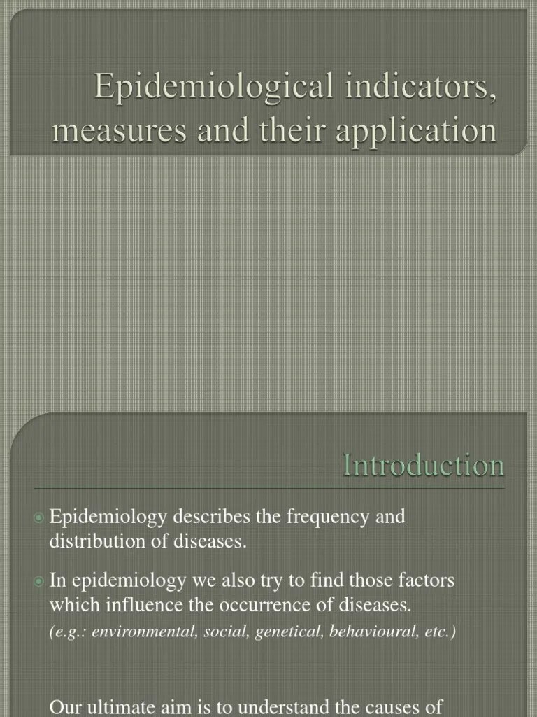 02 Epidemiological Indicators Measures PDF Incidence