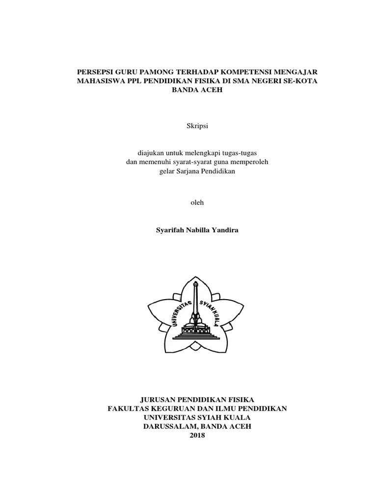 Cover Depan Skripsi Unsyiah | Pdf