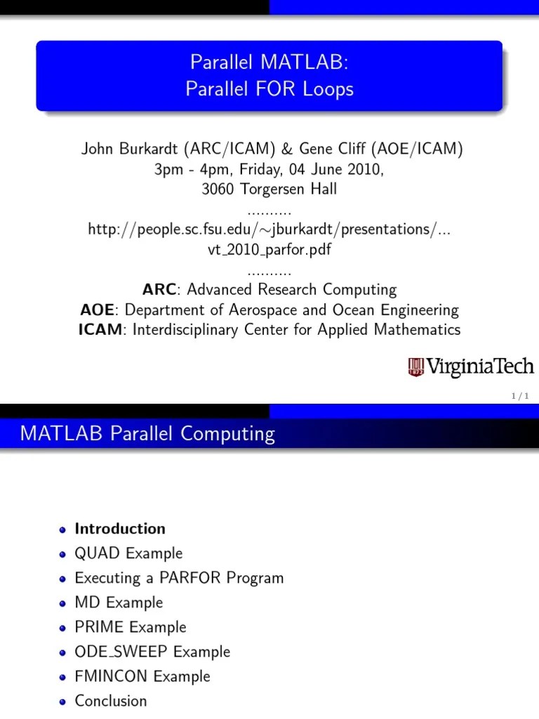 VT 2010 Parfor PDF Ordinary Differential Equation Matlab