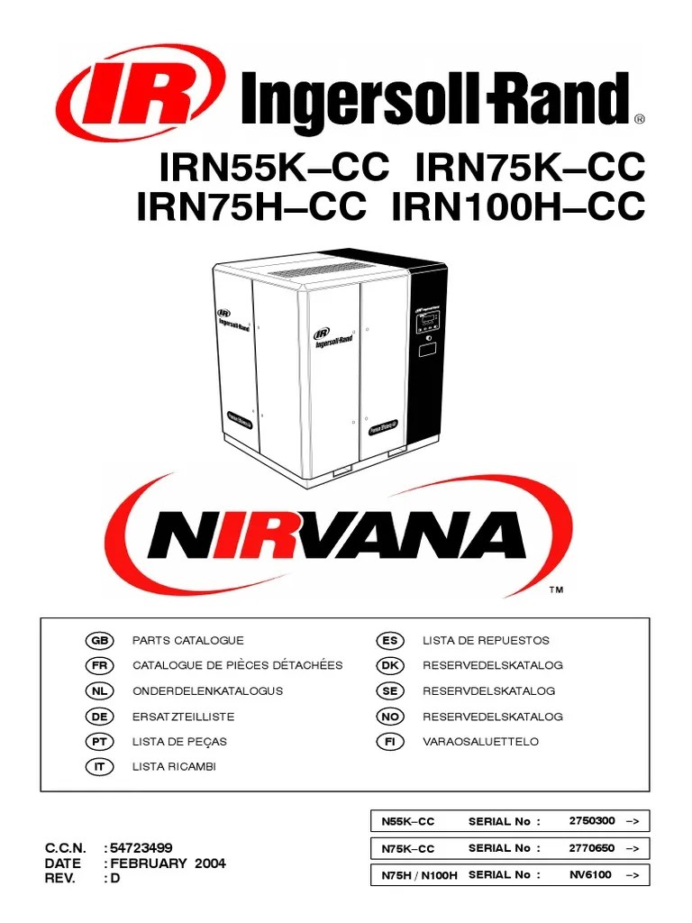Ingersoll Rand Irn55kCc, Irn75kCc, Irn75hCc, Irn100hCc Parts
