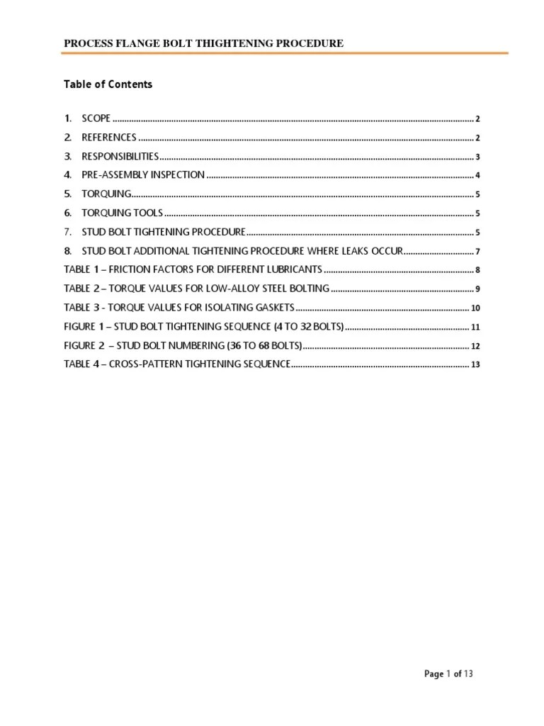 ASME Flange Bolt Torque Procedure PDF Pipe (Fluid Conveyance) Nut