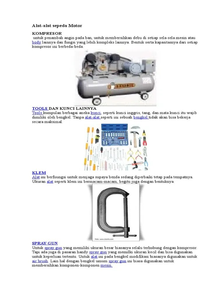Alat Bengkel Sepeda Motor Dan Fungsinya Berbagai Alat