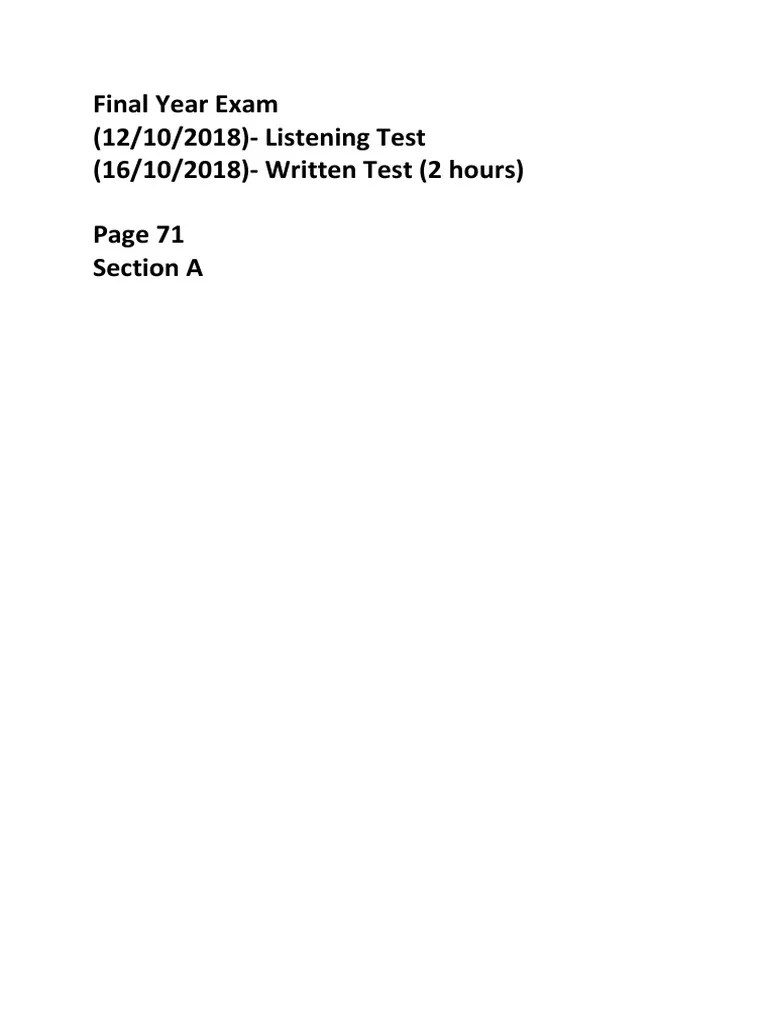 Final Year Exam PDF