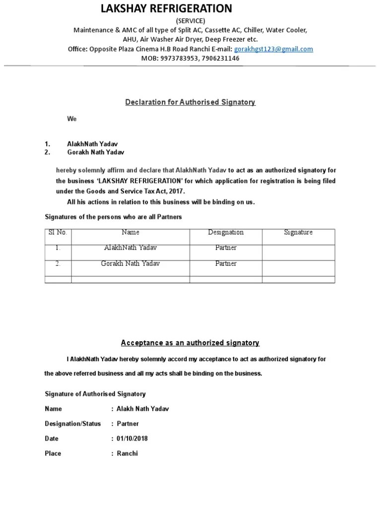 Authorized Signatory PDF