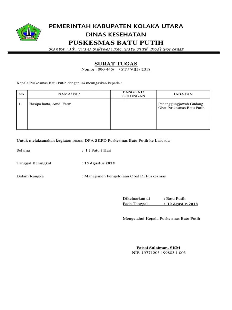 Contoh Surat Pengunduran Diri Dari Jabatan Bendahara Pengeluaran Bagi