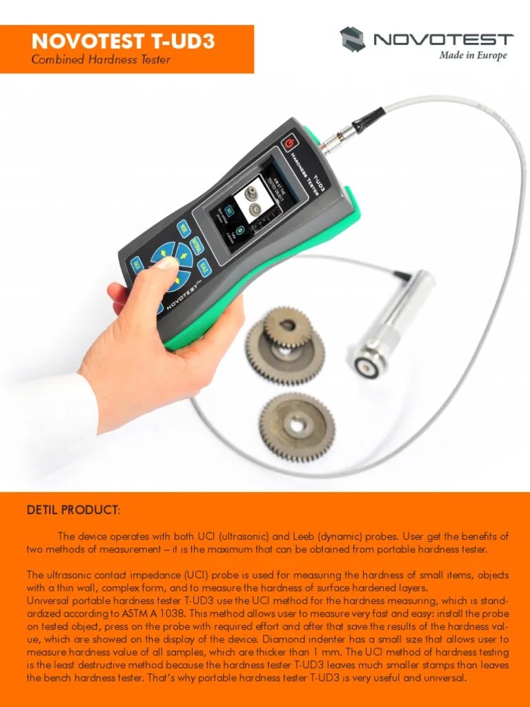 Novotest T Ud3 PDF Hardness Steel