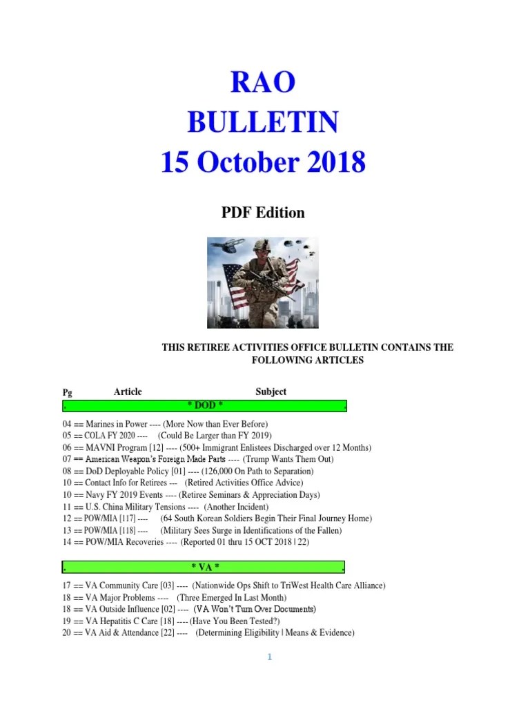 Bulletin 181015 (HTML Edition) United States Marine Corps Joint