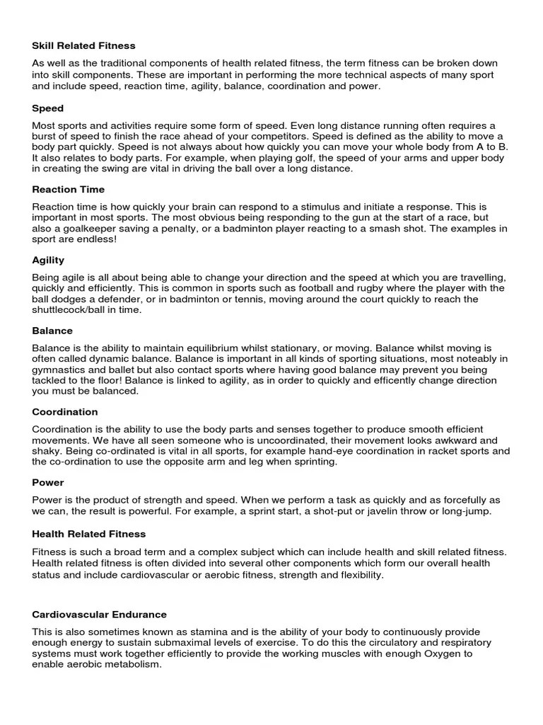 Outline Pe | Pdf | Flexibility (Anatomy) | Muscle