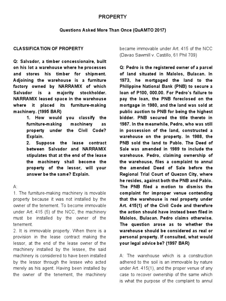 Bar Exam Questions for Property Lease Indemnity