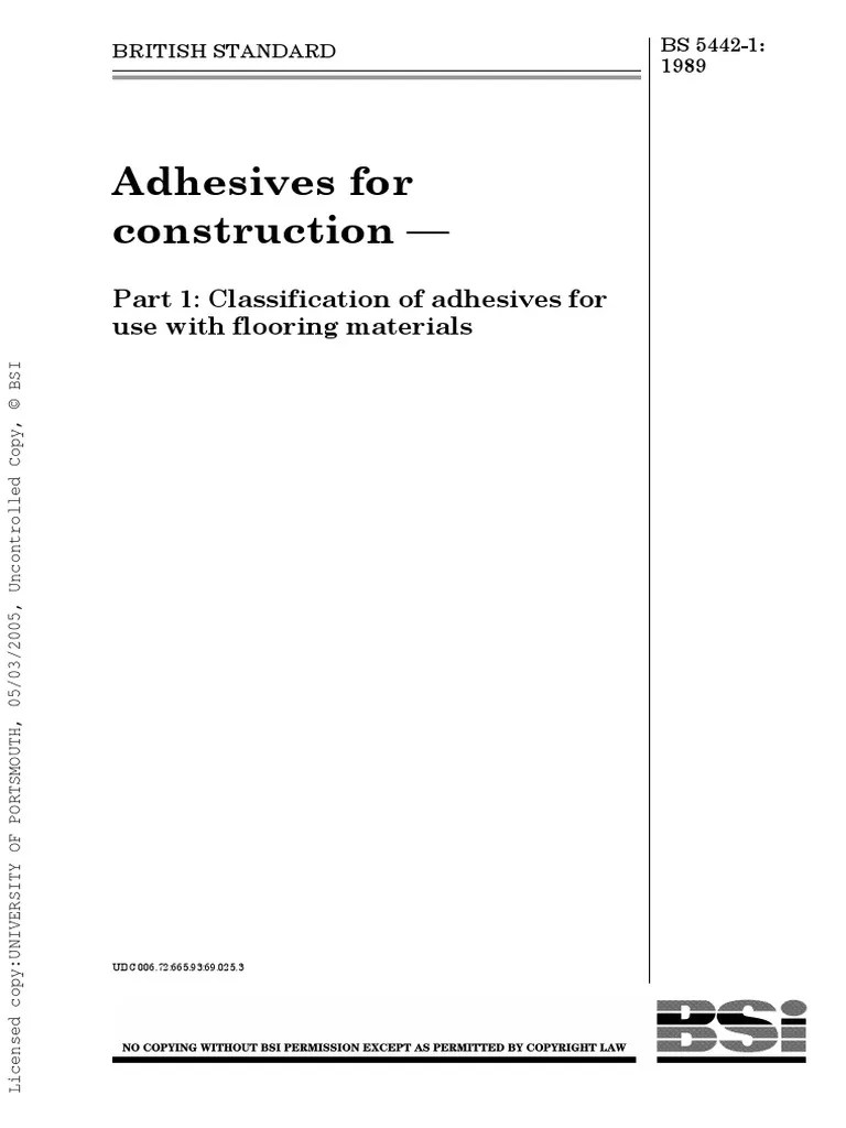 Adhesives For Construction. Classification of Adhesives PDF