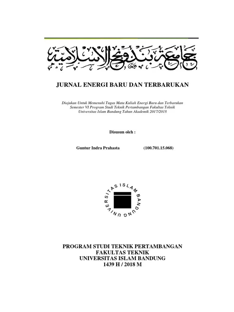 Jurnal Energi Baru Dan Terbarukan