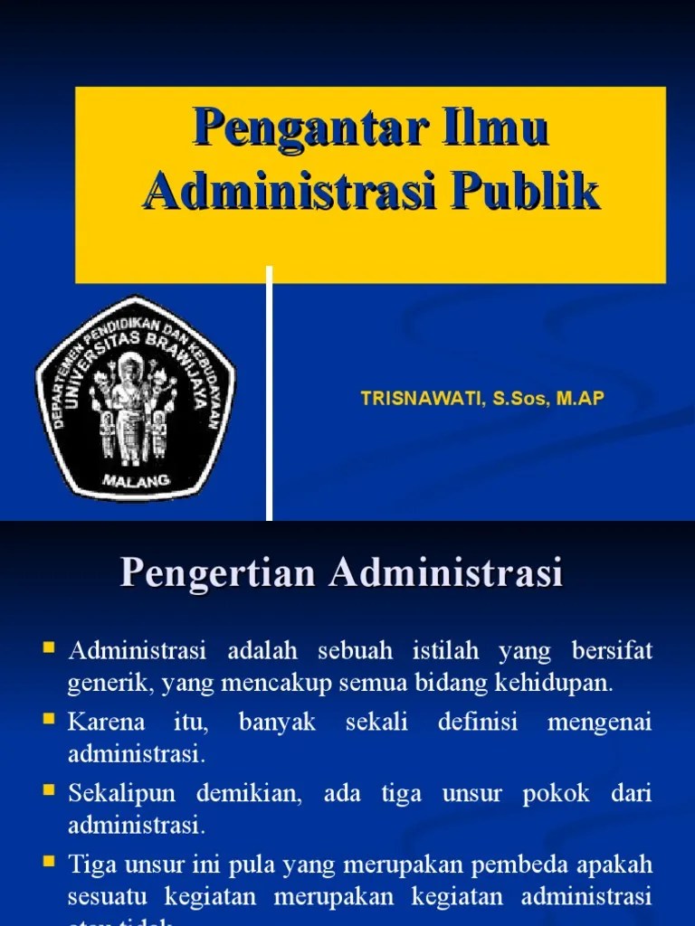 Pengantar Ilmu Administrasi Publik