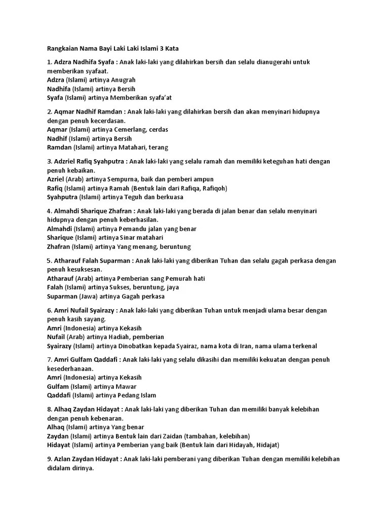 42+ Nama Nama Anak Laki Laki Islam Yang Bagus