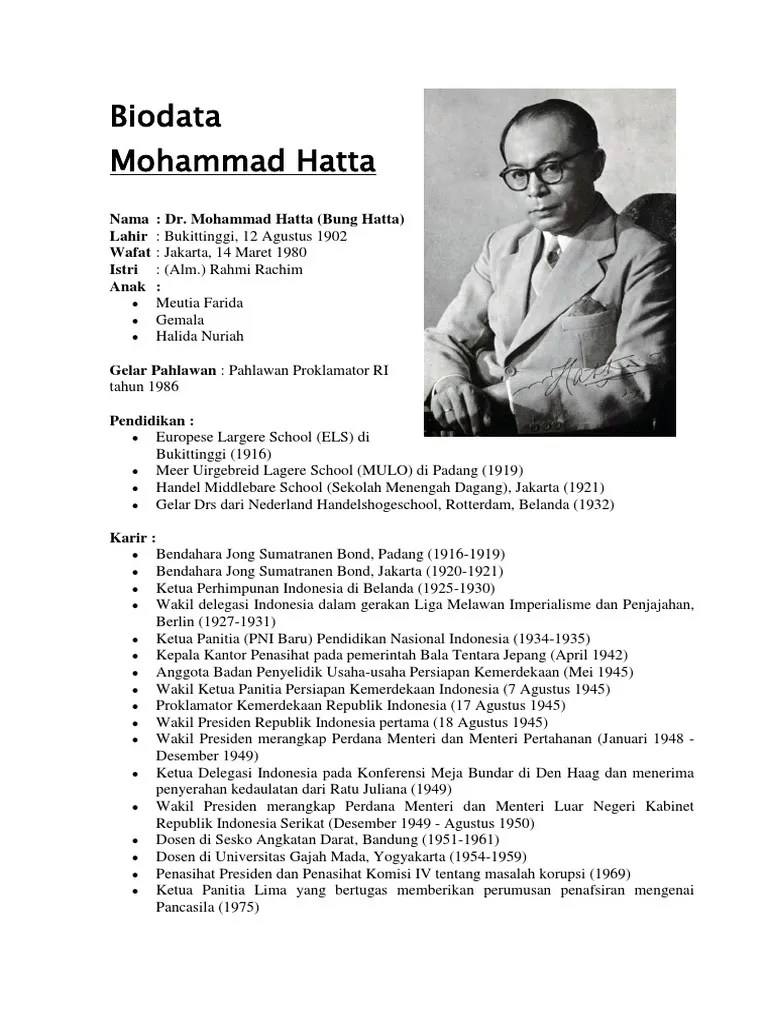 Biografi Mohamad Hatta | PDF