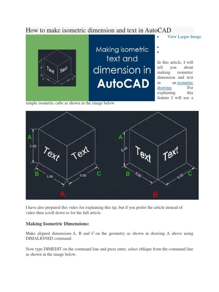 How to Make Isometric Dimension and Text in AutoCAD