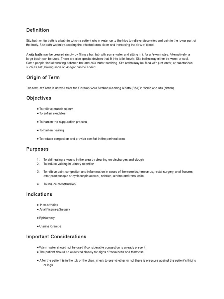 Sitz Bath PDF Medicine Diseases And Disorders