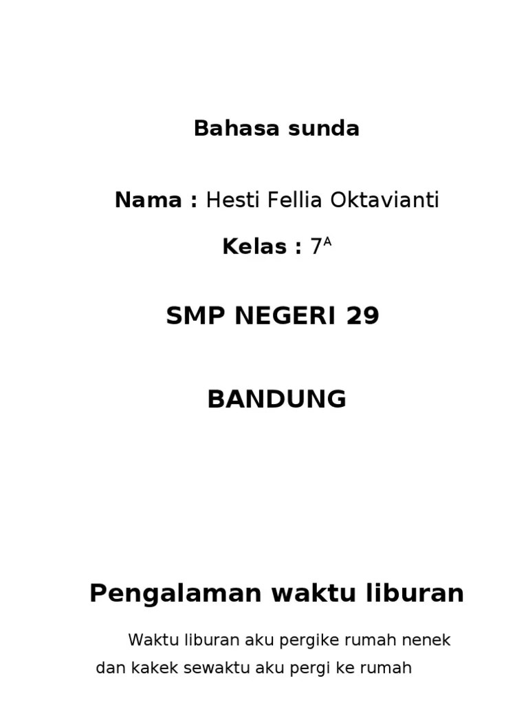 Pangalaman Bahasa Sunda Liburan – Belajar