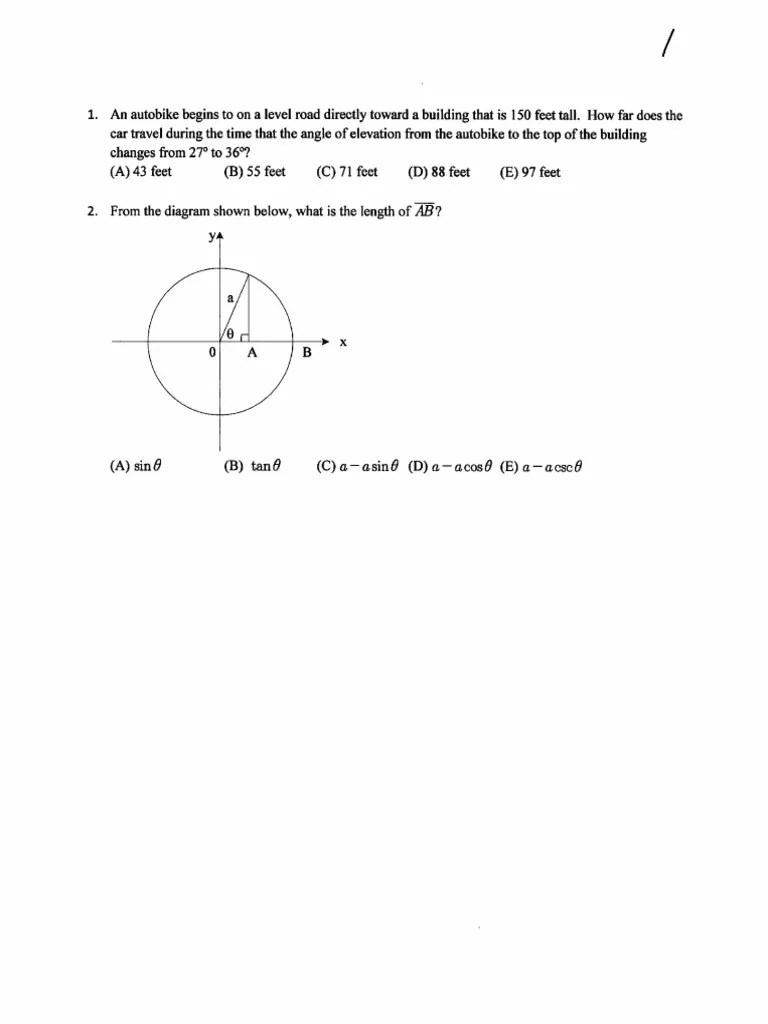 SAT Level 2 Practice Test 01