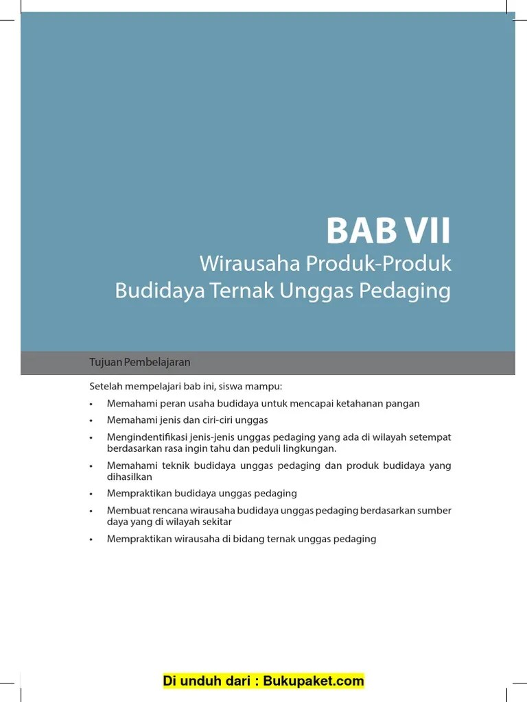 Bab 7 Wirausaha Produk-Produk Budidaya Ternak Unggas Pedaging | PDF