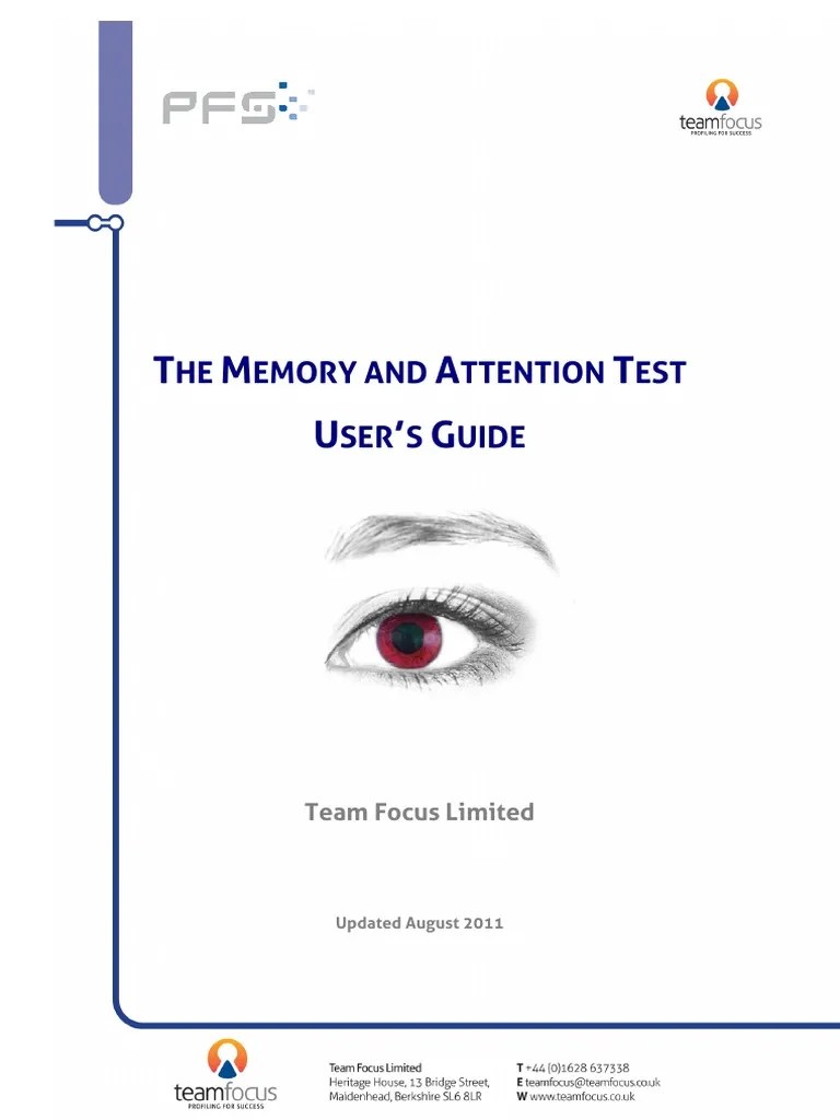Mat Test PDF Working Memory Memory
