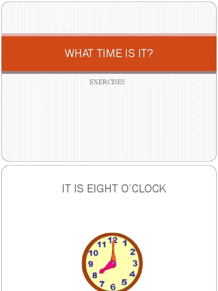 What Time Is It? Exercises PDF