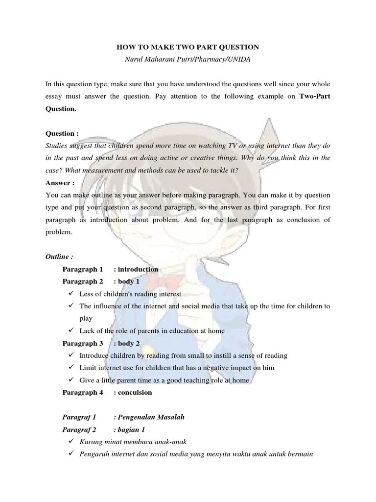 How To Make Two Part Question Outline PDF Learning Psychology