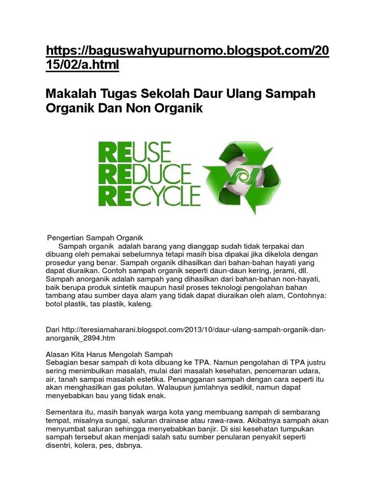 Daur Ulang Sampah Organik Dan Non Organik
