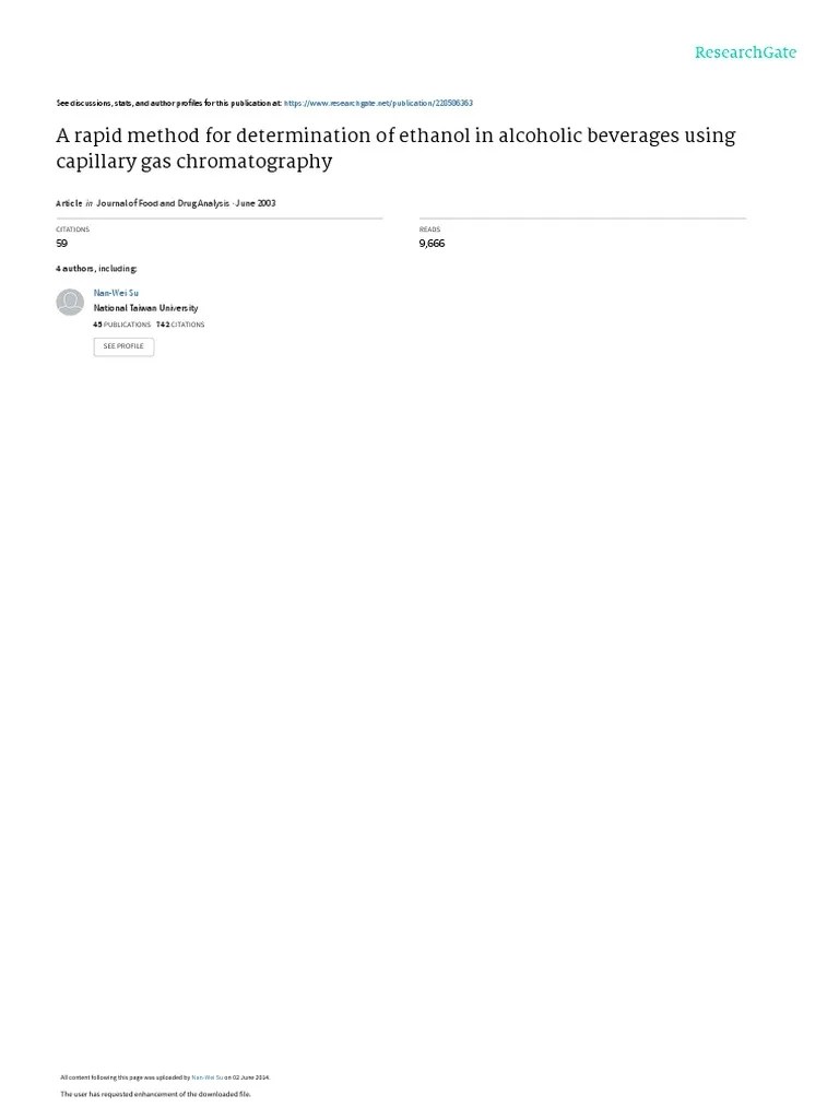A Rapid Method for the Direct Injection Gas Chromatographic