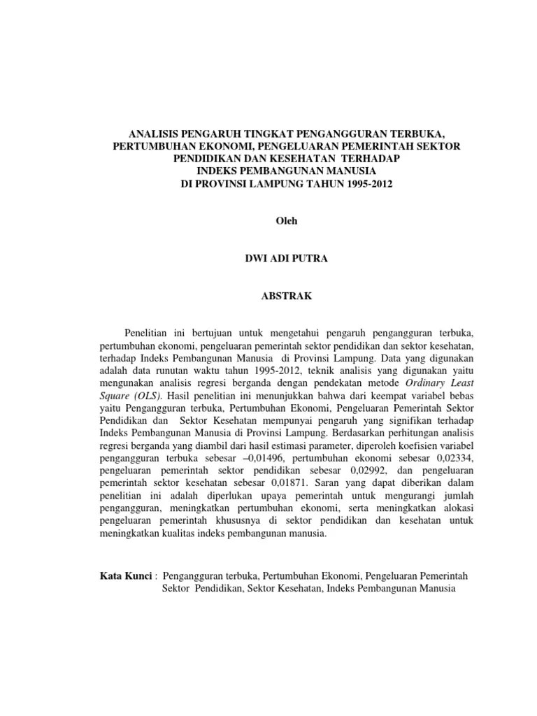 Contoh Abstrak Skripsi | Pdf