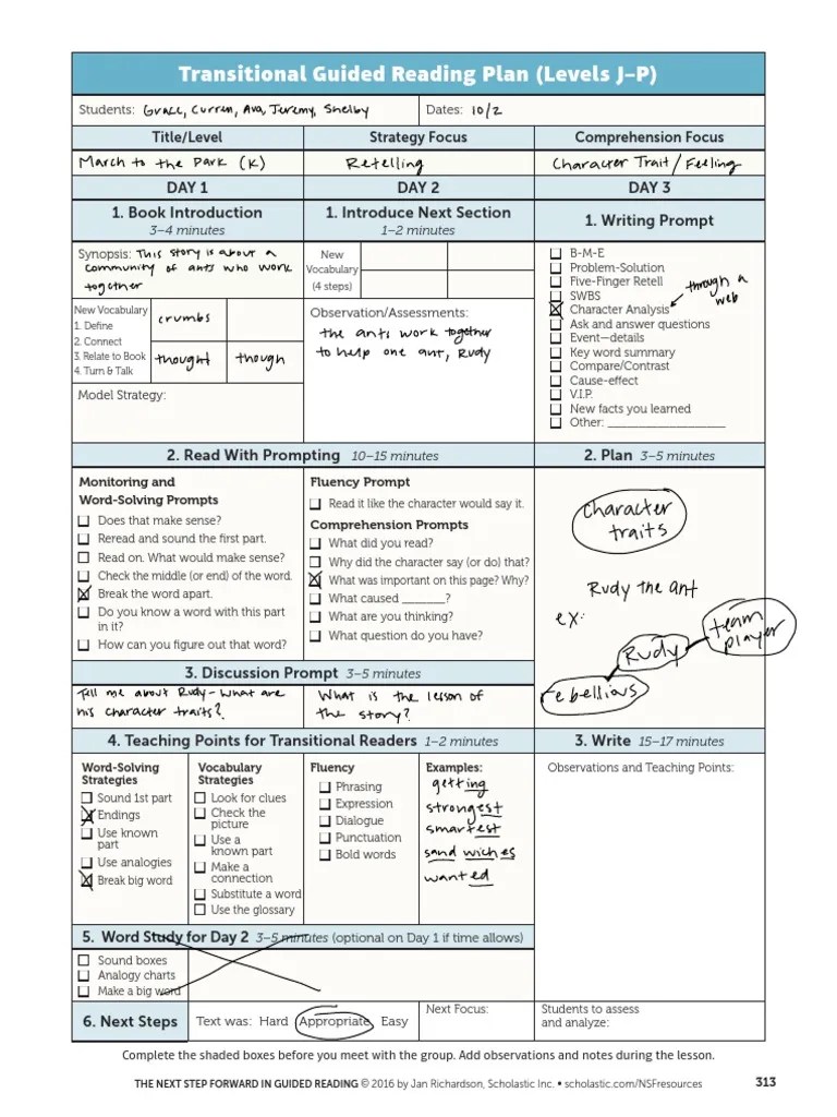 guided reading lesson plan 3 Reading Comprehension Applied