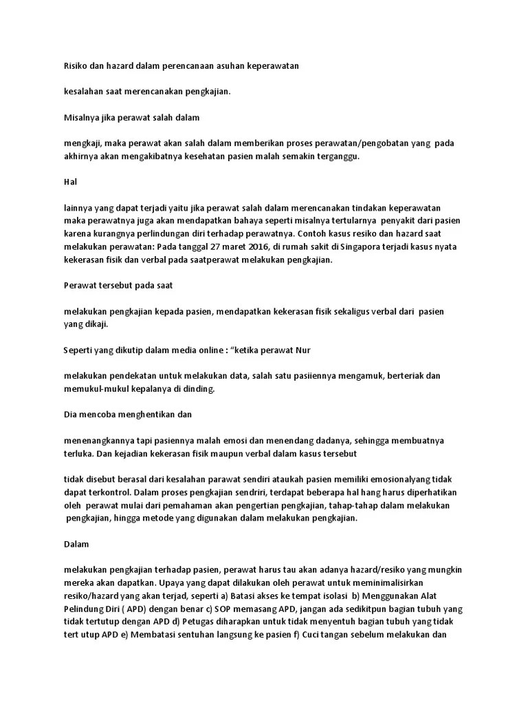 Risiko dan hazard dalam perencanaan asuhan keperawatan.docx