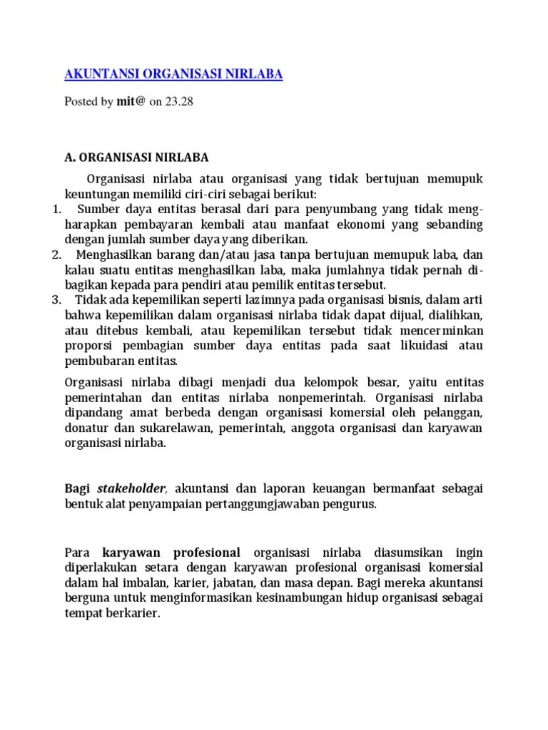 Contoh Laporan Keuangan Nirlaba Rumah Sakit Kumpulan Contoh Laporan