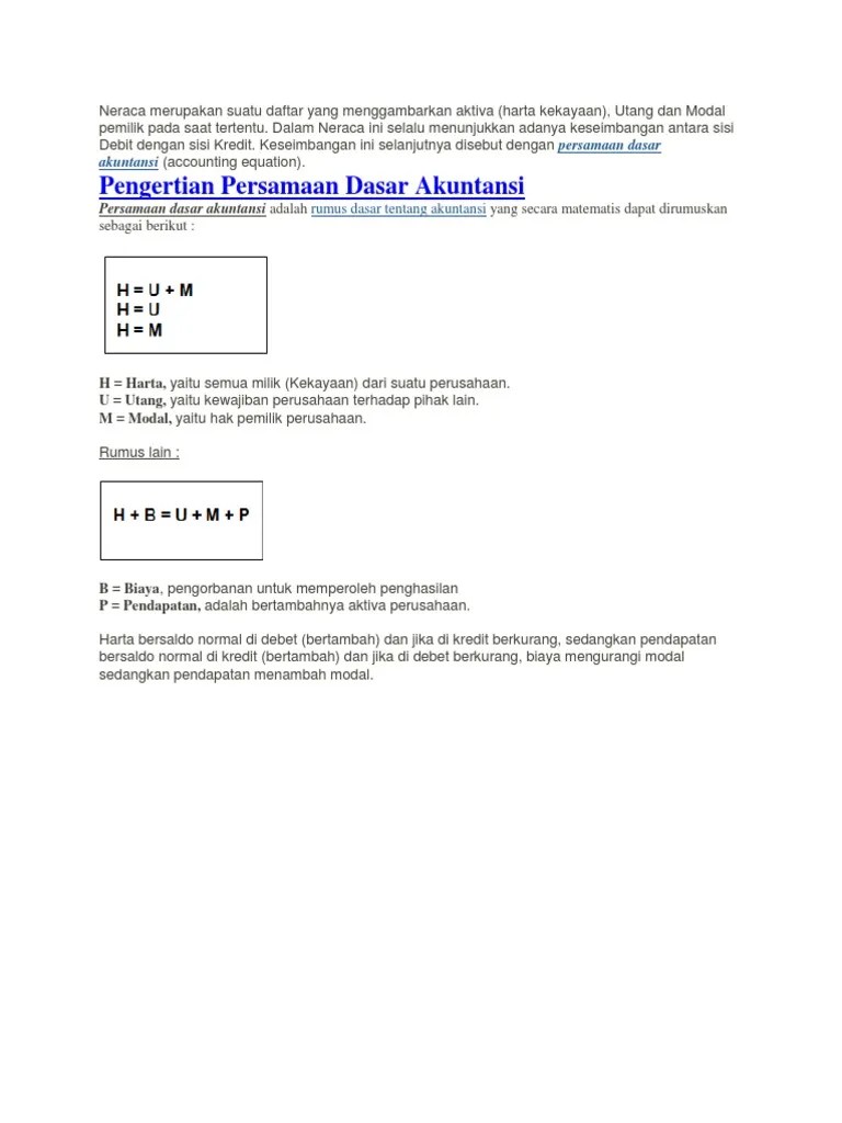 Materi Akuntani Persamaan | PDF