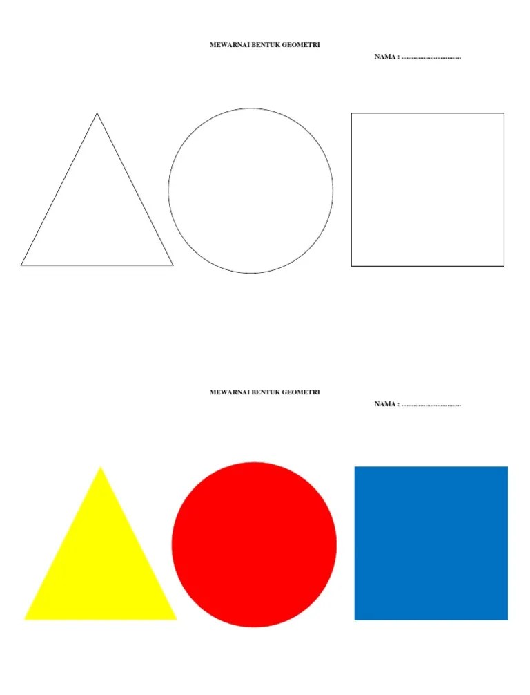 Mewarnai Bentuk Geometri | PDF