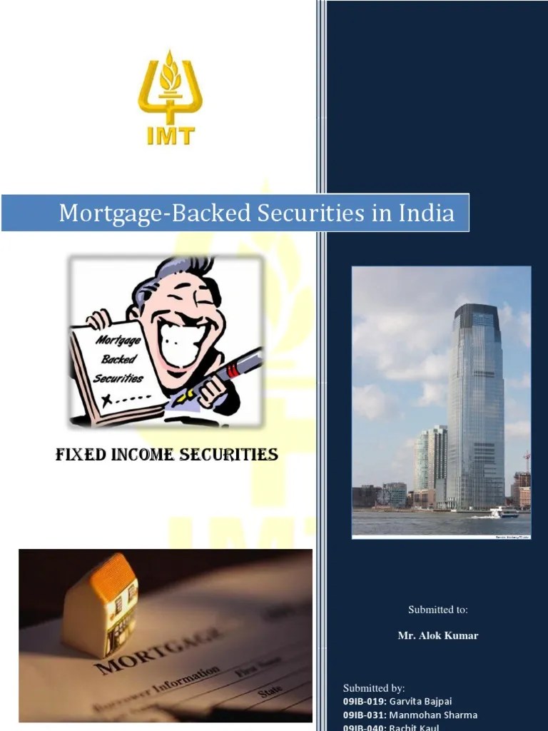 MBS Project Report Mortgage Backed Security Commercial Mortgage