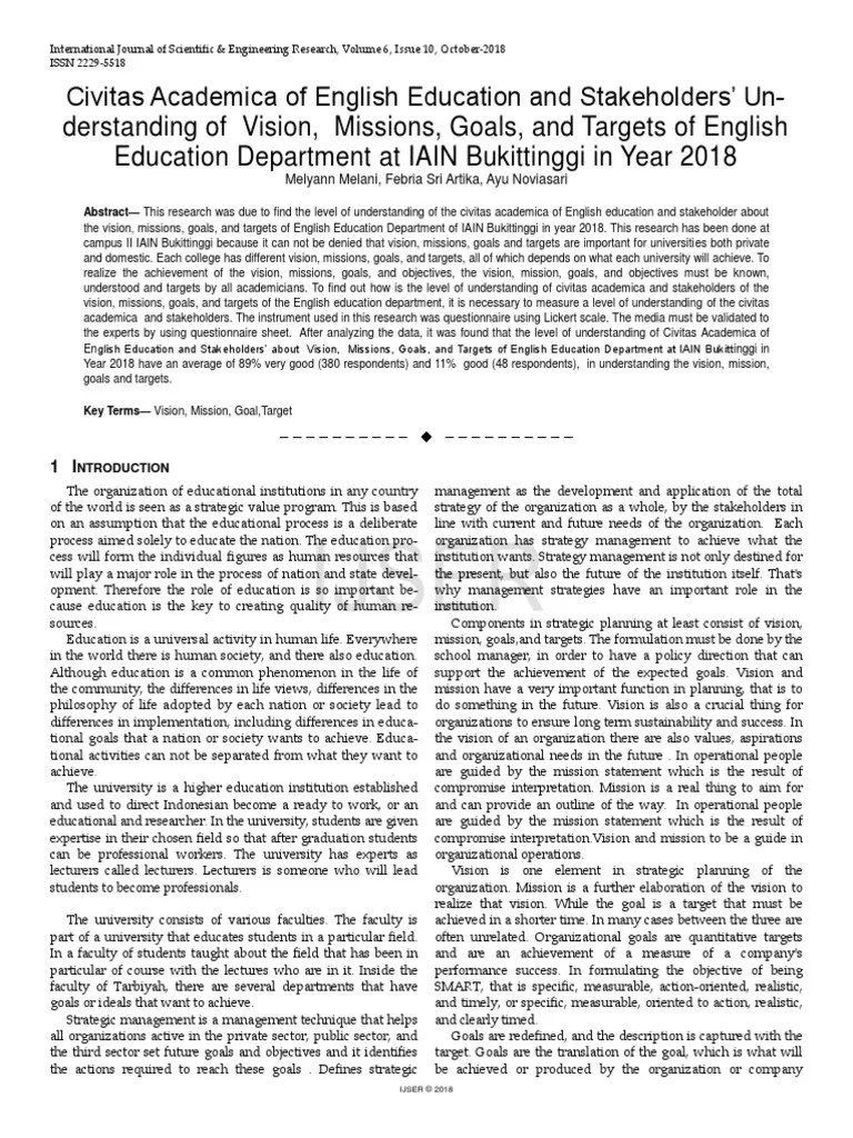 Civitas Academica of English Education and Stakeholders’ Understanding