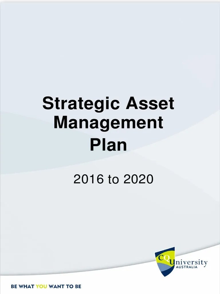 Strategic Asset Management Plan 20162020 PDF PDF Business