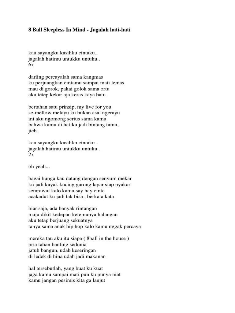 8 Ball Sleepless in Min1 - Jagalah Hati-Hati | PDF
