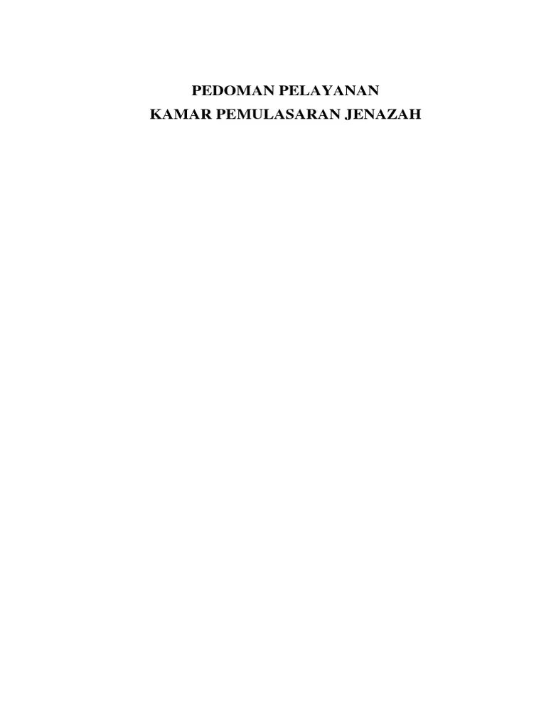 Pedoman Kamar Jenazah