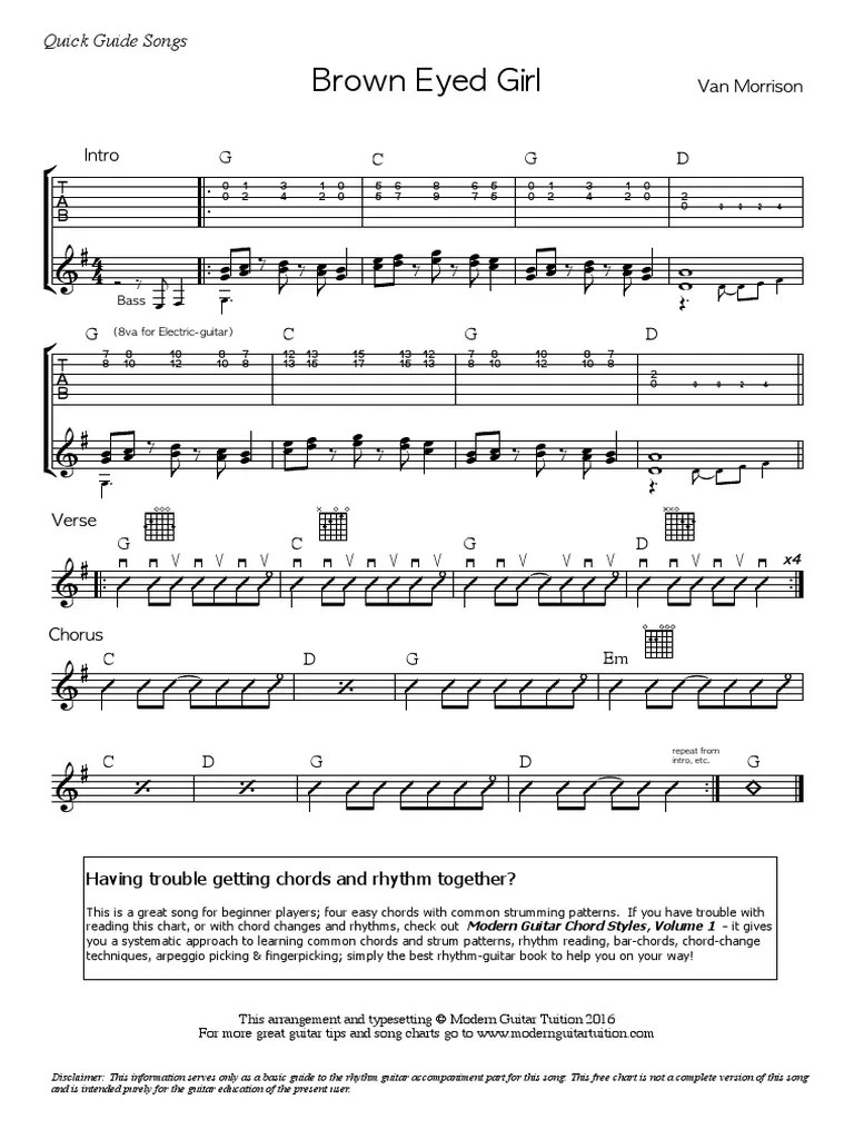 Brown Eyed Girl Songs Music Theory