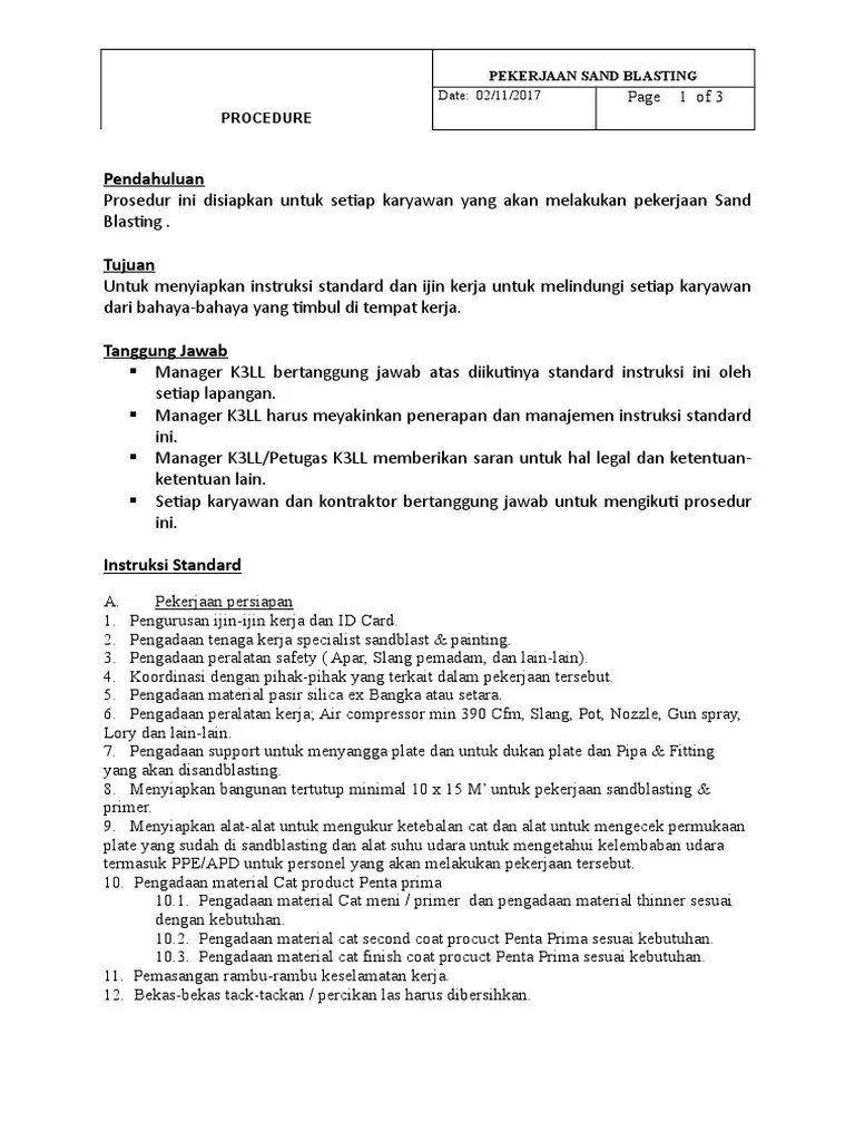 SOP Sand Blasting PDF