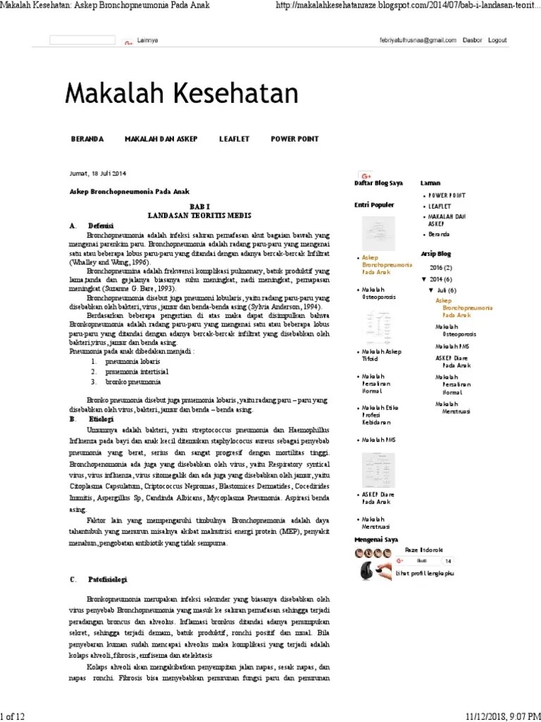 ASKEP BRONCHOPNEUMONIA PADA ANAK PDF