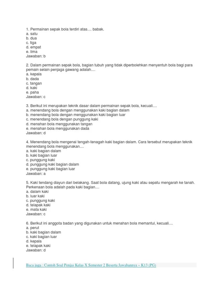 Soal Penjas Kls X | PDF