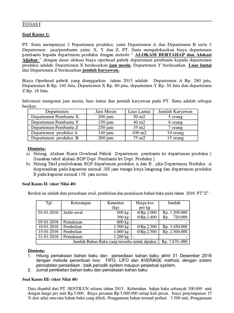 Jurnal Alokasi Biaya Departemen Pendukung – Beinyu.com