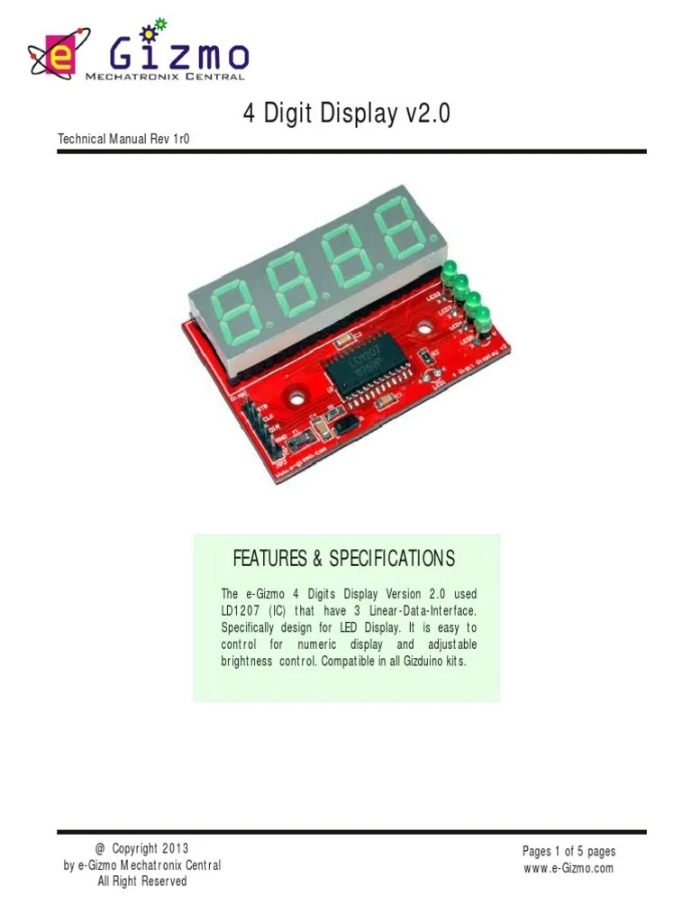 4 Digit Display v2 Technical Manual | PDF | Printed Circuit Board