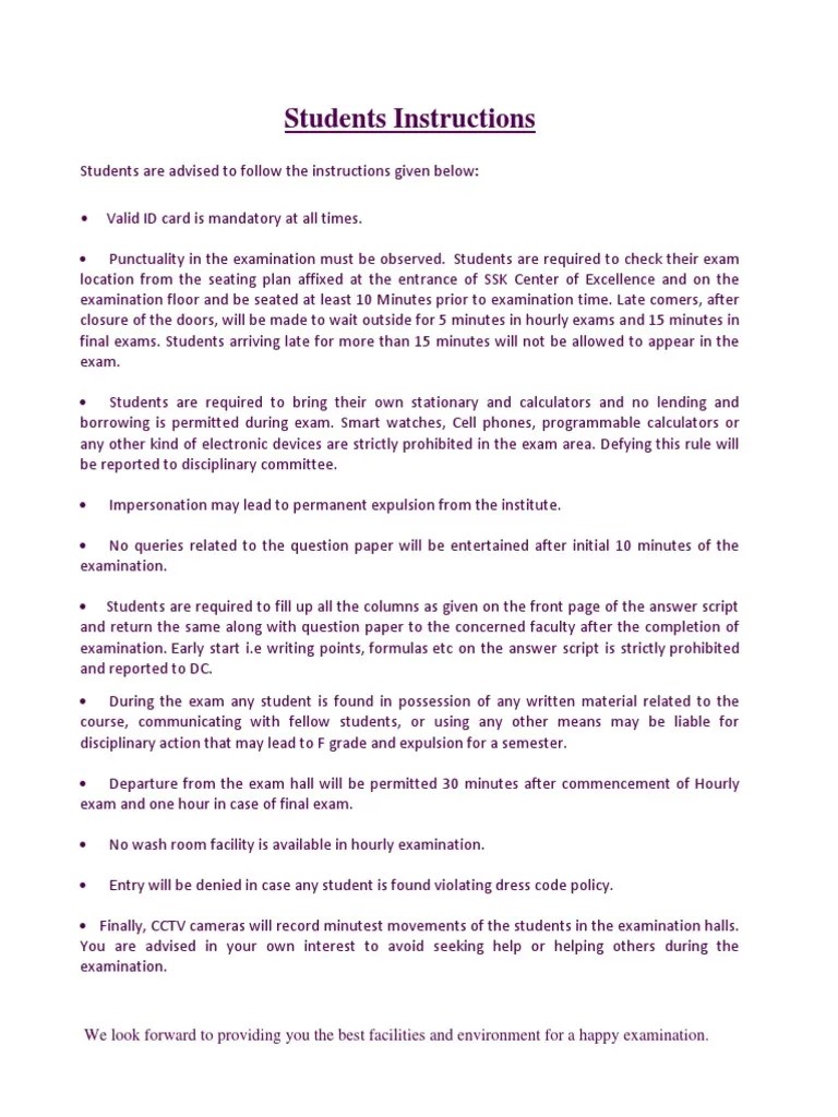 Exam Instructions Students1