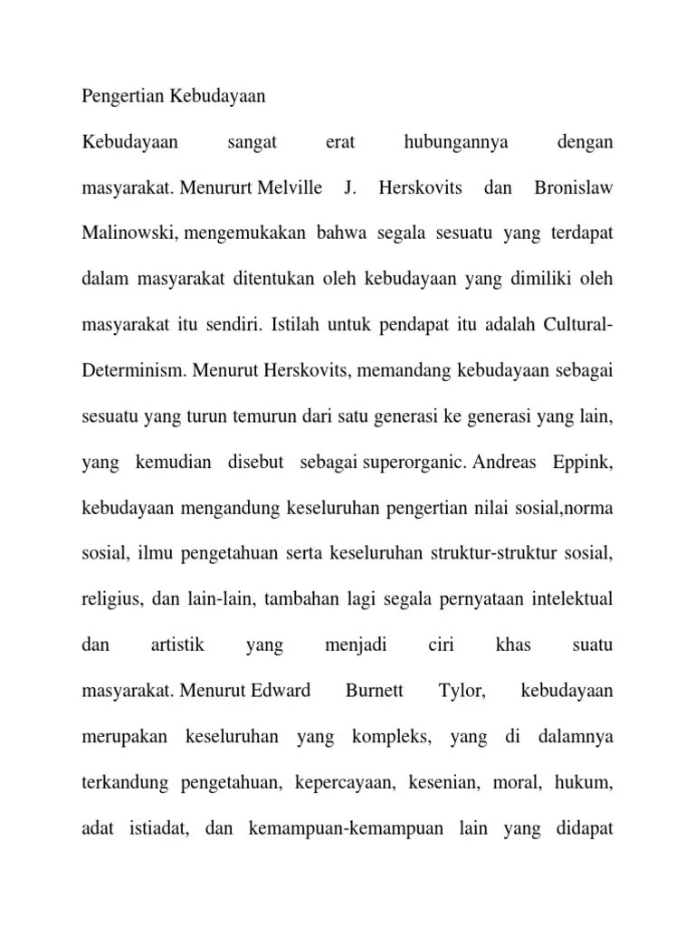Pengertian Kebudayaan