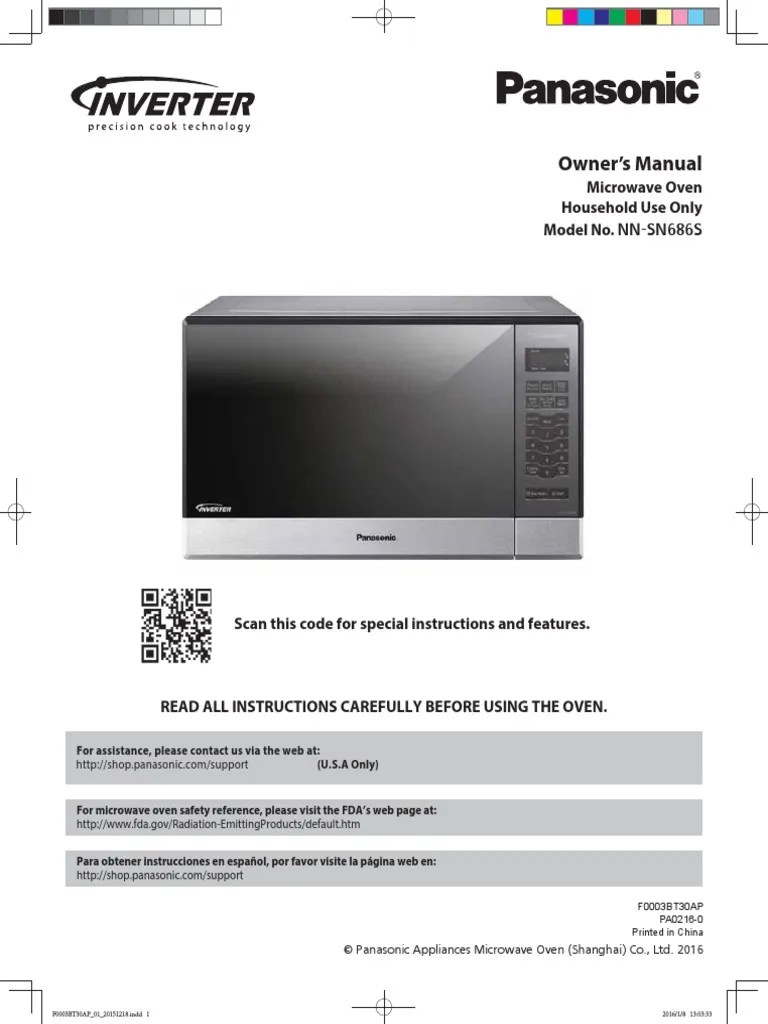 Microwave Oven PANASONIC PDF Ac Power Plugs And Sockets Popcorn