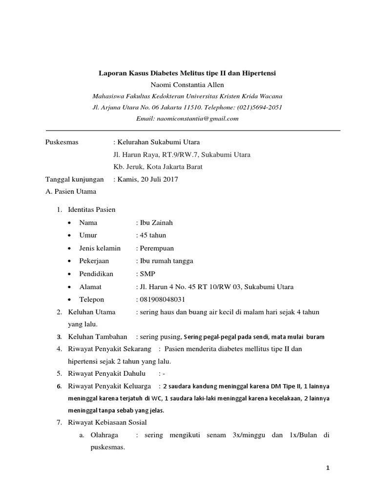 Contoh Soal Kasus Dm Tipe 2